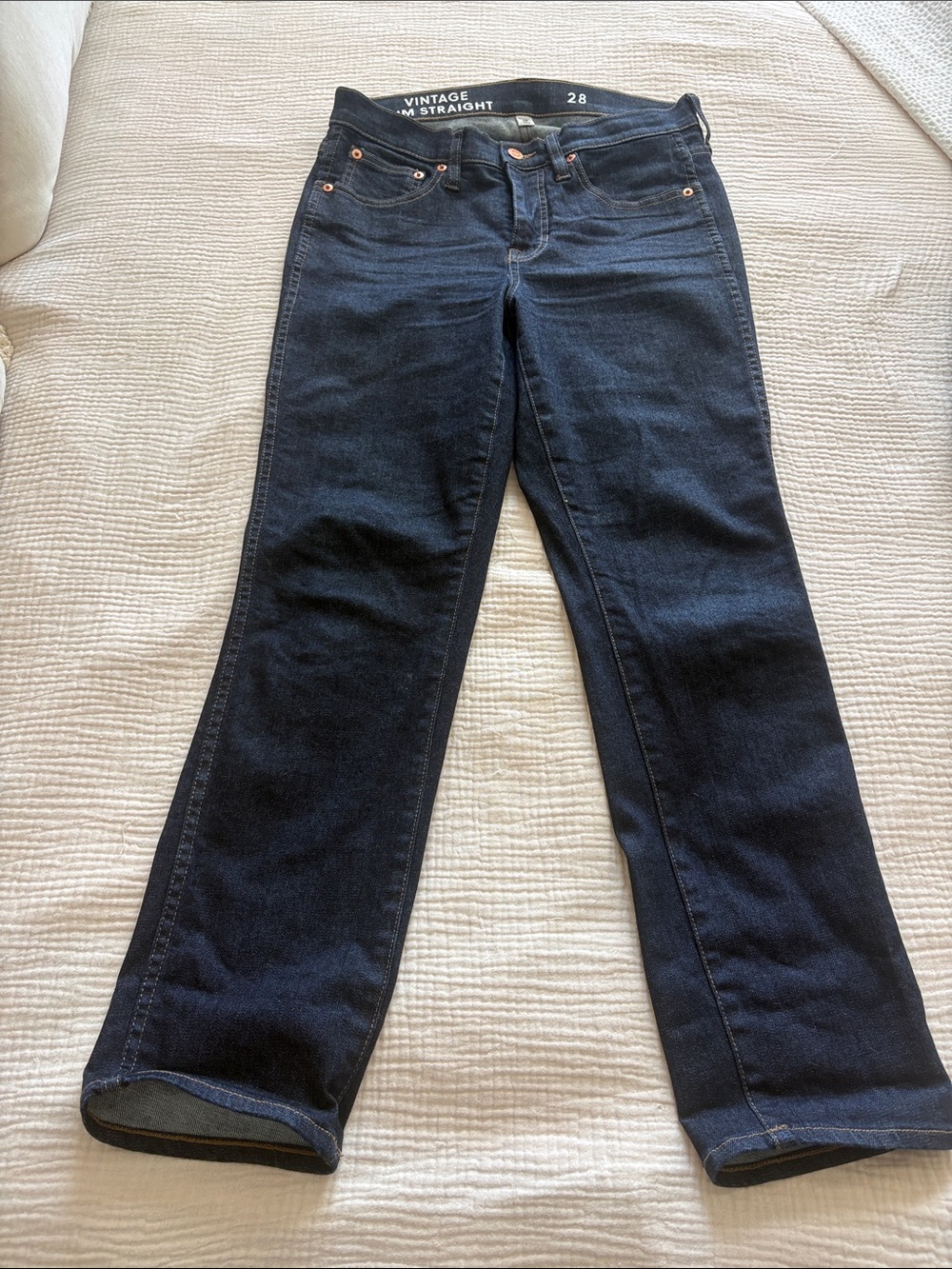 J. Crew Straight-Leg Jeans in Dark Blue